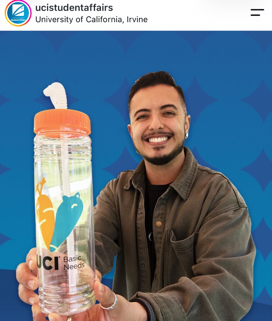 UC Irvine Division of Student Affairs Instagram post featuring Nat Duran