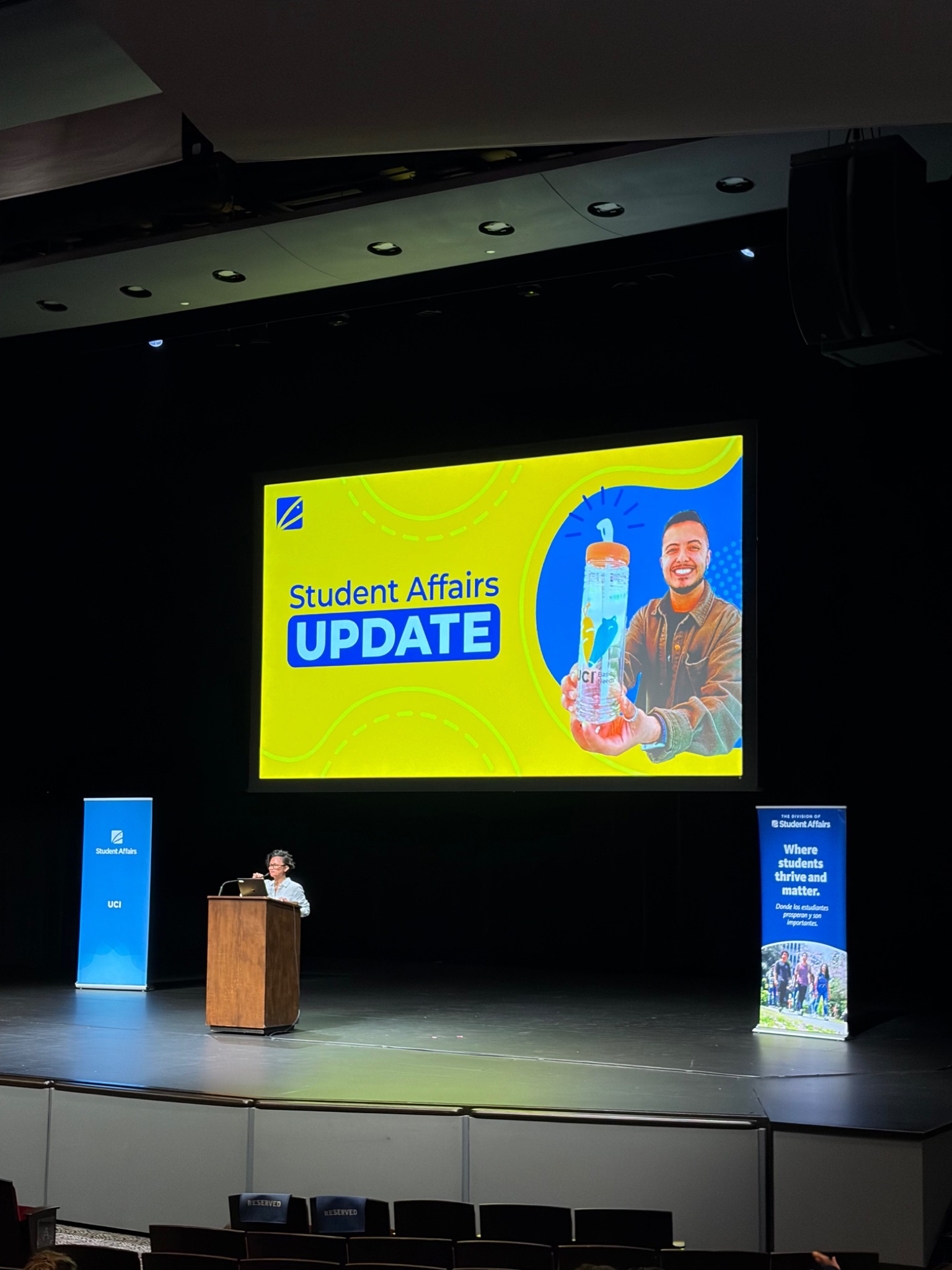 Student Affairs Update presentation at a University of California, Irvine Division of Student Affairs Meeting